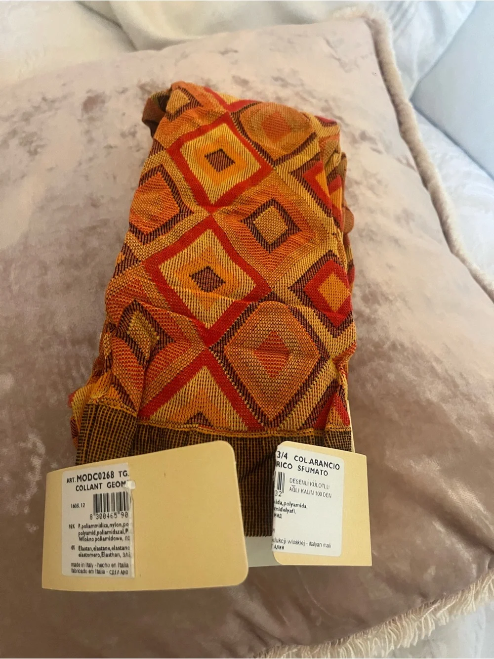 Calzedonia - Orange Geometric opaque hosiery - new with tags